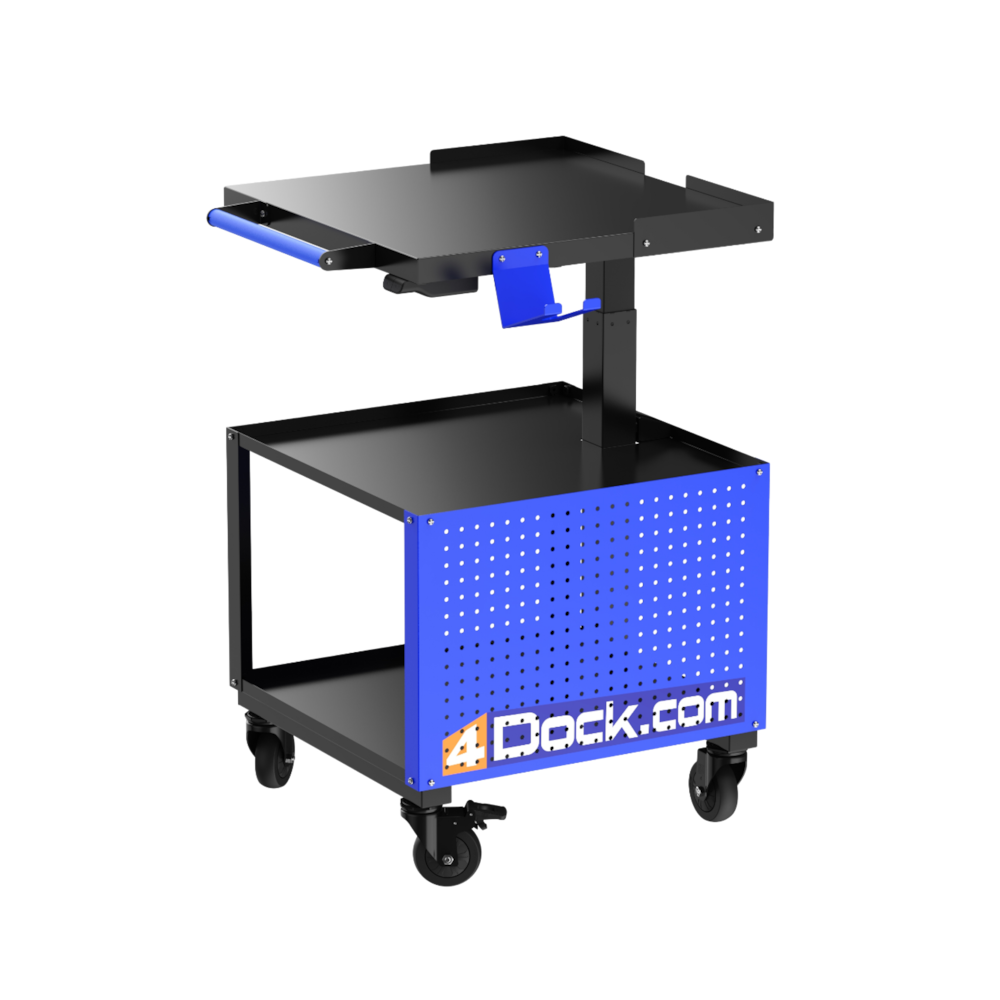 Electric Height Adjustable Mobile Workstation Cart_4Dock